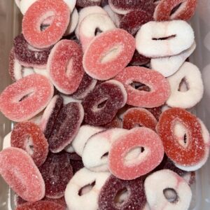 Anneaux Fruits Rouges – Gourmandise acidulée et fruitée 🍓🍬✨ (100g)