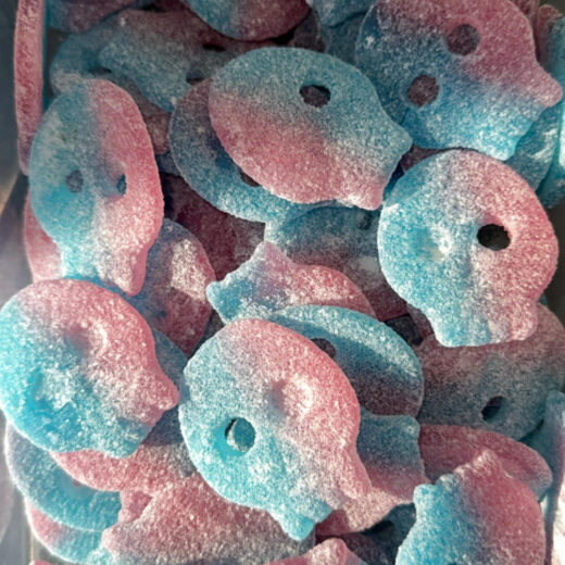 💀 Bonbons Crâne Bubble Gum – Le coup de cœur FUN & ultra addictif ! 💙💖 (100g)