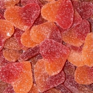 Bonbon Cœur Pêche – Confiseries Acidulées et Gourmandes 🍬 (100g)